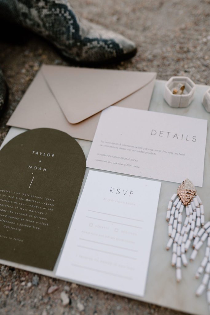wedding details and invites