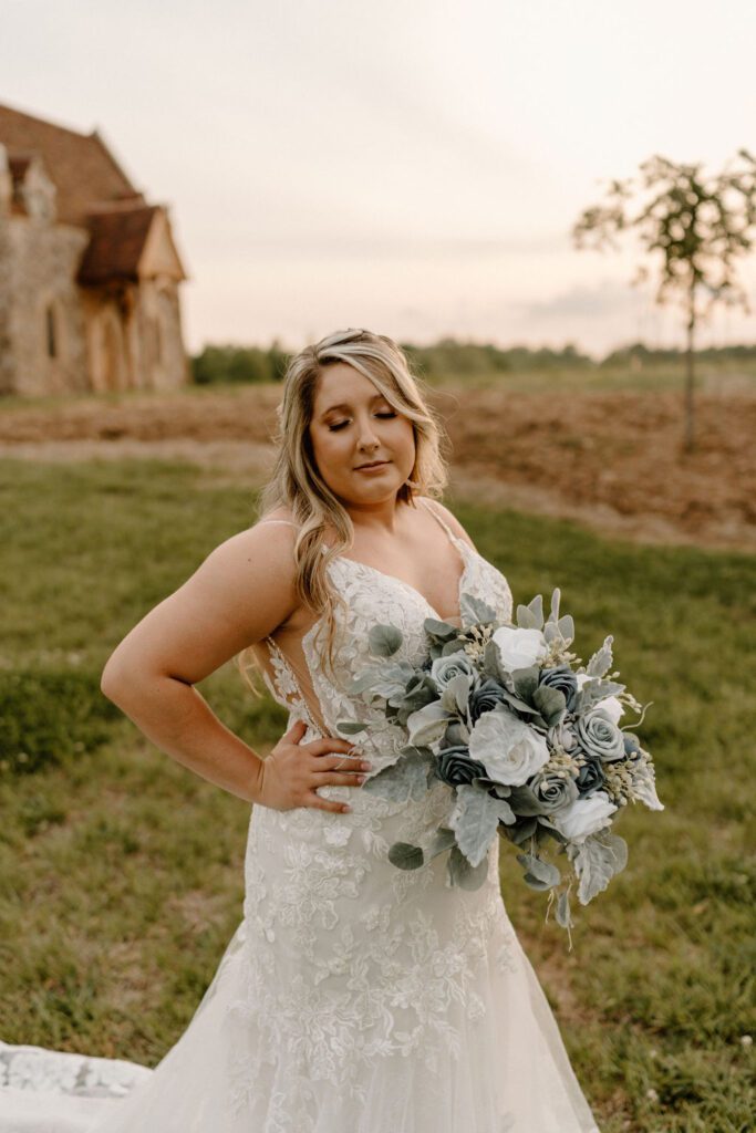 Outdoor bridal portraits at The Little Chapel captured by Winston Salem Photographer Kayli Lafon