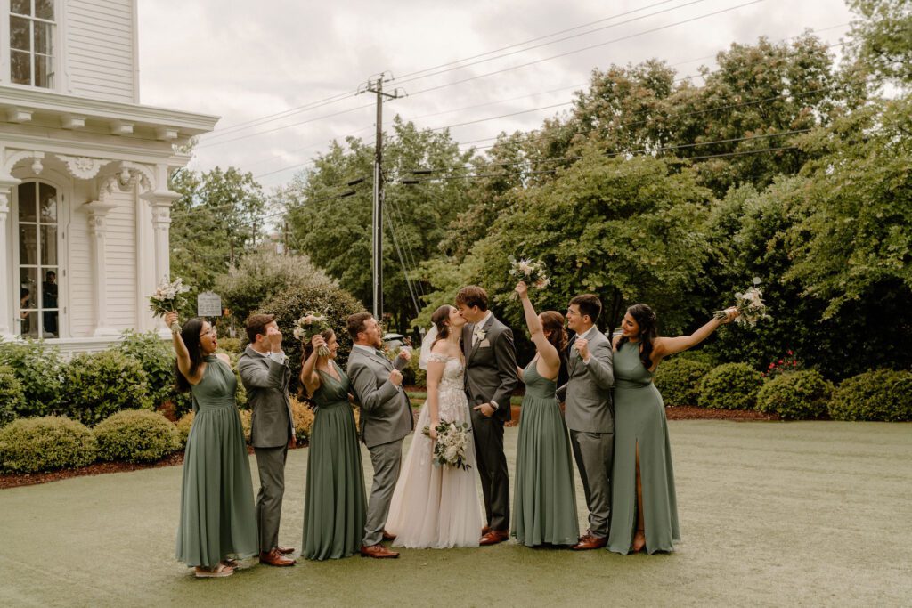 Wedding party photos from a Luxury Wedding at The Merrimon-Wynne House Raleigh Wedding Venue
