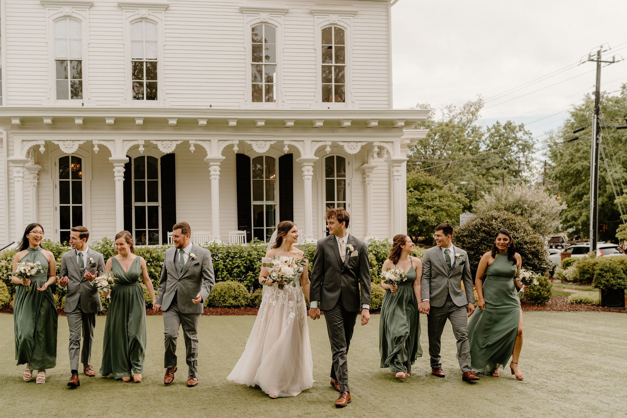 Wedding party photos from A Luxury Wedding at The Merrimon-Wynne House Raleigh Wedding Venue