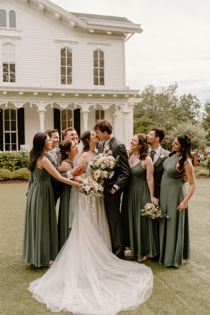 Wedding party photos from a Luxury Wedding at The Merrimon-Wynne House Raleigh Wedding Venue