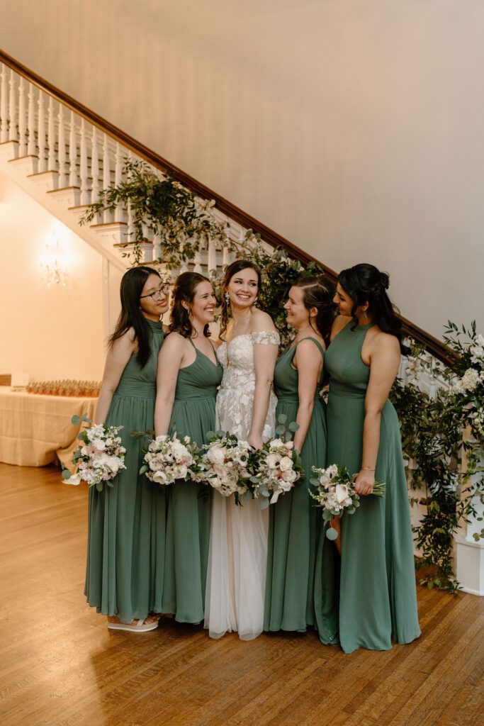 Bride and bridesmaids photos from Luxury Wedding at The Merrimon-Wynne House Raleigh Wedding Venue