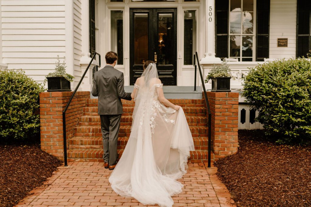 Bride and groom portriats from a Luxury Wedding at The Merrimon-Wynne House Raleigh Wedding Venue