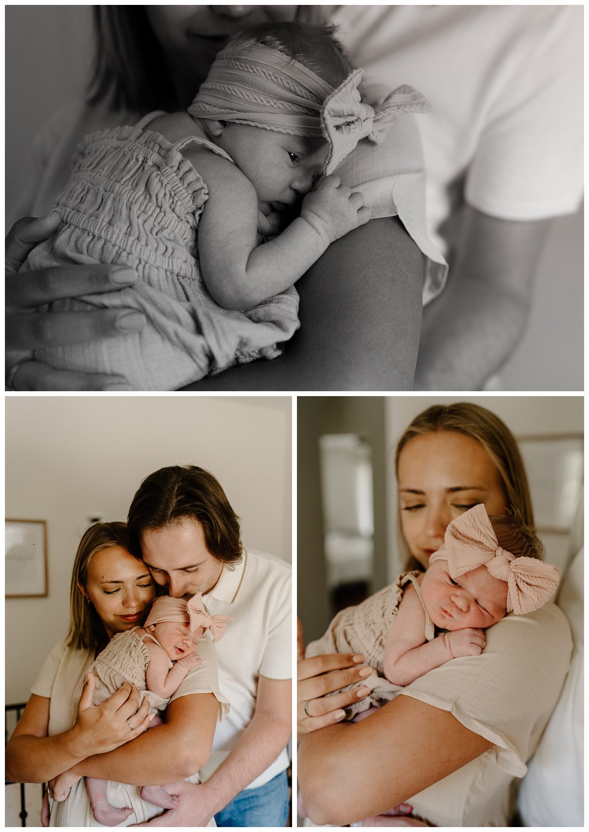 Summer in home newborn portraits by NC family photographer